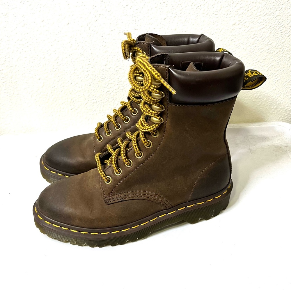 Dr. Martens Wyoming Padten oiled leather Brown Boots lace up sz 6 airwair - Picture 3 of 10